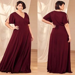 Lulu's Burgundy Wrap Maxi Dress